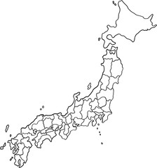 doodle freehand drawing of japan map.
