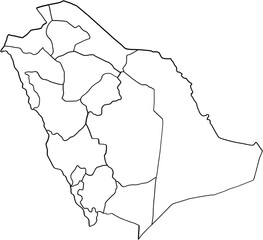 doodle freehand drawing of saudi arabia map.