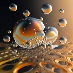 Golden drops of water: AI Generated 