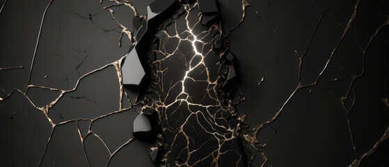 Black marble abstract background texture. Luxury design for background or wallpaper presentation. Generative AI
