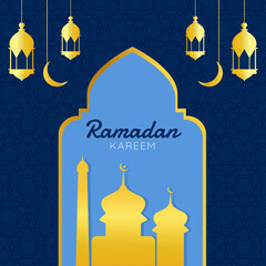 Ramadan kareem vector template. Suitable for social media, banner or poster
