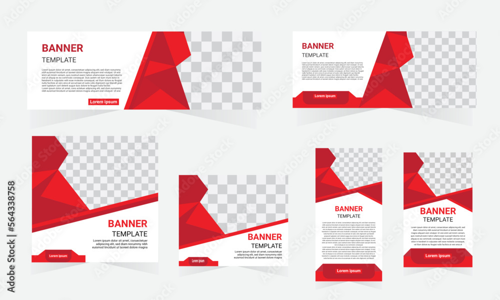Canvas Prints set of creative banners of different sizes with red and white