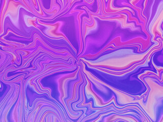 Trendy illusion waves and colorful neon holographic stains. Abstract background in psychedelic Vaporwave style.