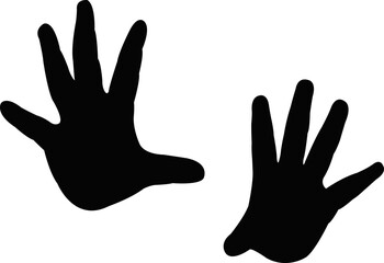 hands black color silhouette vector