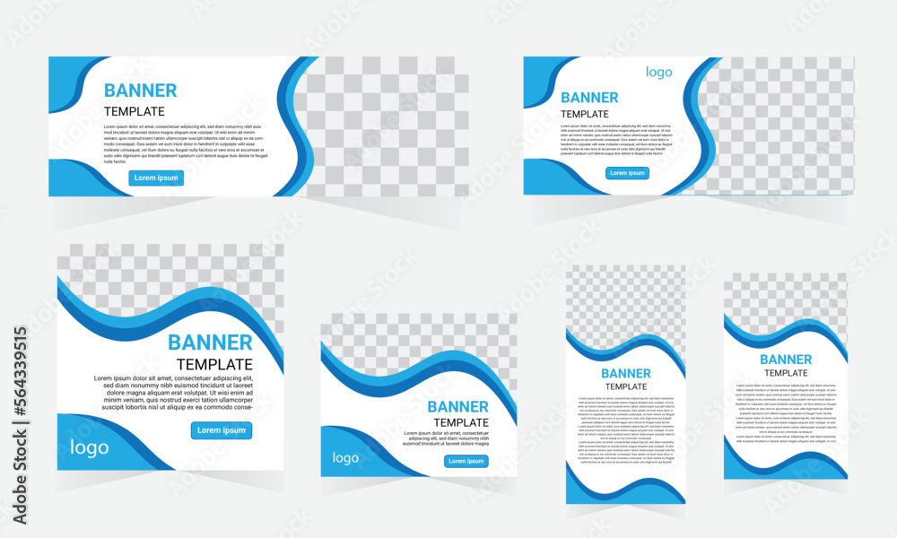 Canvas Prints set of blue web banners of different sizes