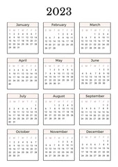 Pink Minimalist Monthly Calendar 2023 Planner