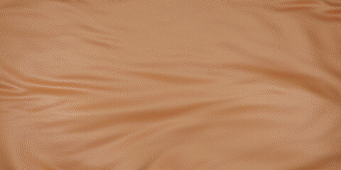 brown faux leather wrinkled and wavy leather texture background close-up leatherette brown wave PVC artificial material 3d illustration