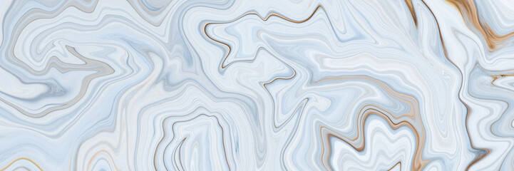 Fototapeta premium Marble rock texture blue ink pattern liquid swirl paint white dark that is Illustration panorama background for do ceramic counter tile silver gray that is abstract waves skin wall luxurious art ideas