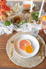 Citrus orange tablescape table