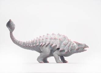 Ankylosaurus on white background.