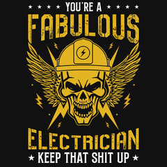 Electricians graphic tshirt design 