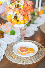 Citrus orange tablescape table