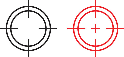 Gun target icon simple trendy flat style line and solid Isolated vector illustration on white background. For apps, logo, websites, symbol , UI, UX, graphic and web design. EPS 10.