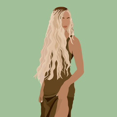 Blonde in a dress.Suitable for print on t-shirts