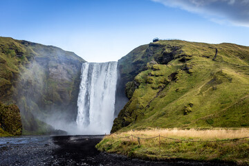 Skógafoss Waterfall in Iceland during summer