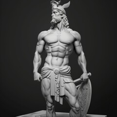 Fototapeta na wymiar Greek God Sculpture - Generated by AI