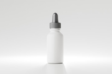 white plastic dropper bottle mockup