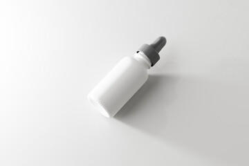 white plastic dropper bottle mockup