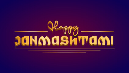 Happy Janmashtami vector typography.