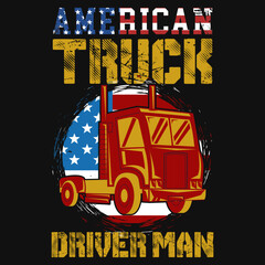 American truck driver man tshirt design  © Md Mahmudul Hasan