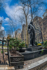 Obraz premium Statue of José Bonifácio de Andrada e Silva, Manhattan, New York, USA