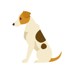 Hunting dog wagging tail vector illustration. Cartoon animal character from Victorian city isolated on white background. History concept