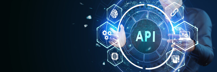 Obraz premium API - Application Programming Interface. Software development tool. Business, modern technology, internet and networking concept.