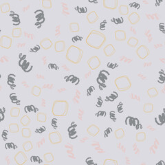 Seamless texture with abstract rings on a gray background. Geometric vector pattern for textiles, wallpapers, wrapping paper