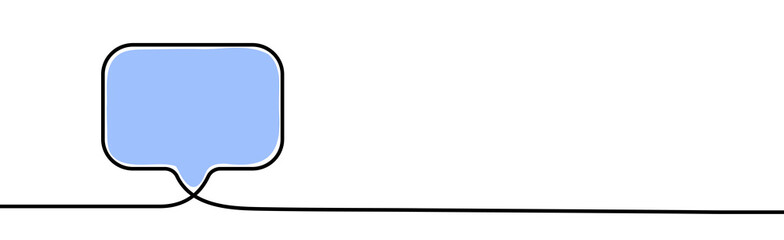 Continuous one line drawing of speech bubble. Vector illustration