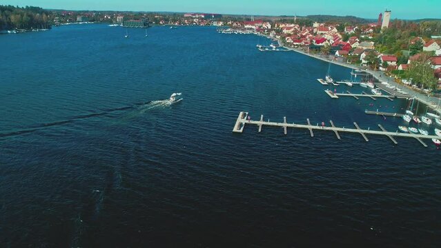 Mikolajki, a town on Mikolajskie Lake.  Sailing harbour. Yaht Marina. Poland Masuria