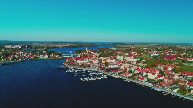 Mikolajki, a town on Mikolajskie Lake.  Sailing harbour. Yaht Marina. Poland Masuria
