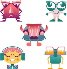 farbige Fantasiefiguren