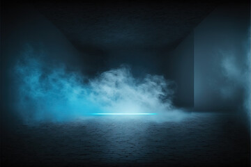 Fototapeta na wymiar dark blue foggy background. presentation. product presentation