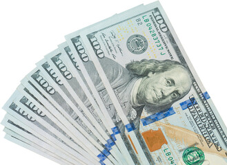 Background of one hundred dollar bills. Benjamin Franklin on USA money banknote