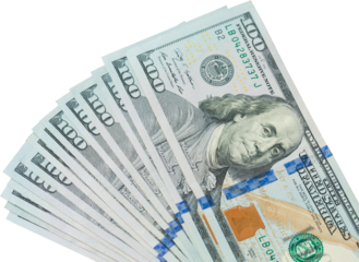 Background of one hundred dollar bills. Benjamin Franklin on USA money banknote