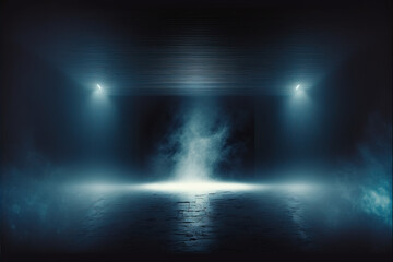 dark blue foggy background. presentation. product presentation