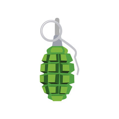 Military hand grenade vector illustration. Comic drawing of explosive weapon isolated on white background. War, terrorism, danger, destruction concept