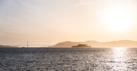 Alcatraz Island at sunset