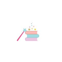 Magic book logo icon isolated on white background
