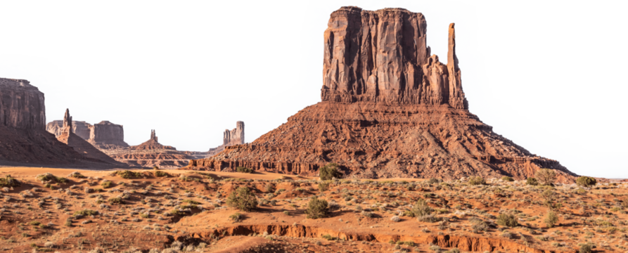 Monument Valley with transparent sky