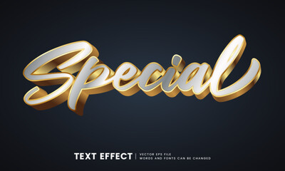 Elegant special 3d gold text effect. Luxury fancy font style perfect for logotype, headline and title.