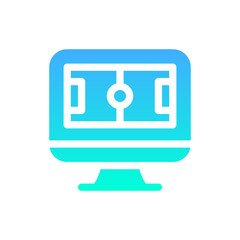 monitor flat gradient icon