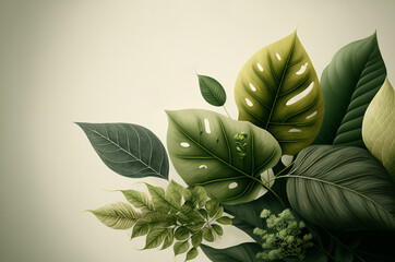 Fototapeta na wymiar green leaves background for website