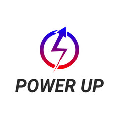 Power up logo design idea with circle vector template