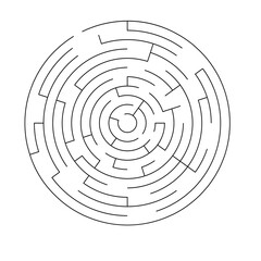 Labyrinth maze game vector illustration. Find right way, simple logic game. Puzzle for kids.