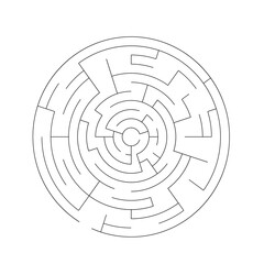 Labyrinth maze game vector illustration. Find right way, simple logic game. Puzzle for kids.