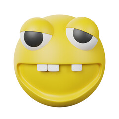 3D funny yellow emoji. Emoticons faces with facial expressions.