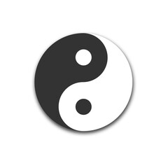 Yin yang icon. Taoism symbol. Yinyang sign. Flat vector illustration.