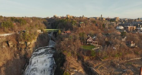 12-30-2022, Afternoon winter aerial video of the area surrounding the City of Ithaca, NY, USA