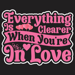 Obraz premium Happy valentines day typography lettering romantic lettering of love tshirt